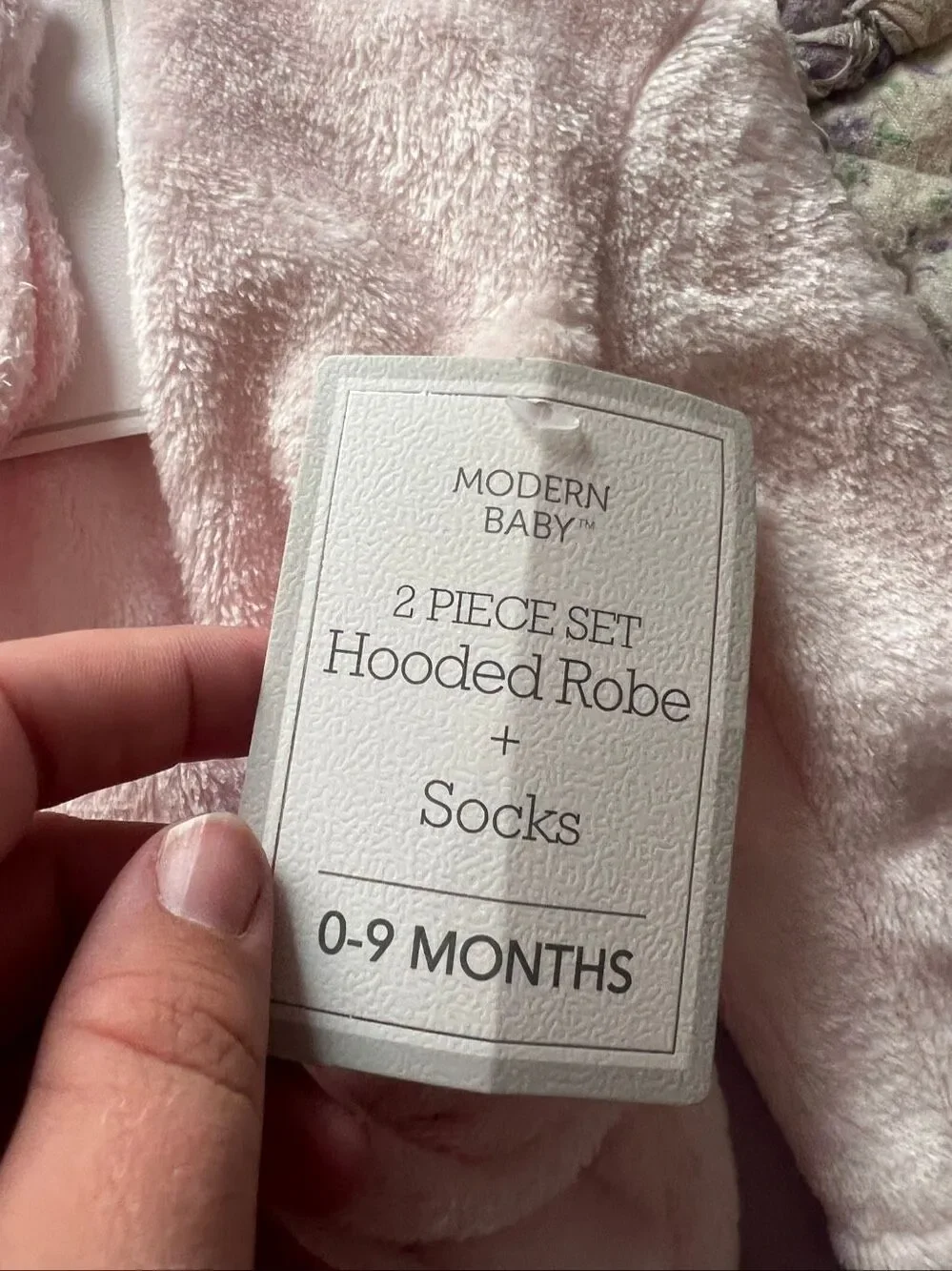 Modern Baby Pink Elephant Robe And Socks Baby Flawed